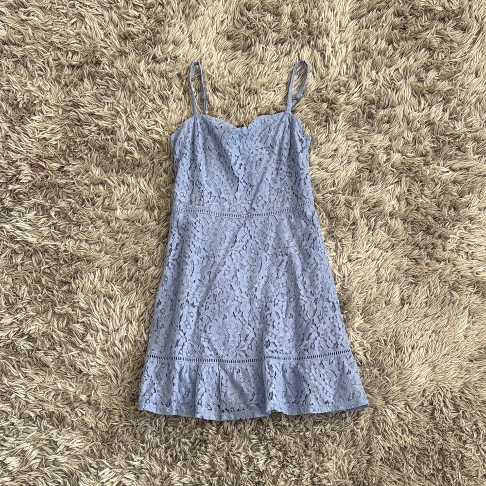 Hollister Lace Light Blue Mini Dress